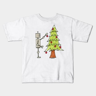 CuteBots decorating Christmas tree Kids T-Shirt